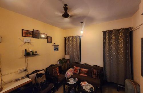 Ghansoli Apartment | Cozy 1BHK Near Airoli & Rabale 50In Smart TV AC