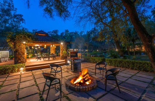 Faridabad Villa | ELIVAAS Signature The Aravalli Reserve The Bliss Pet-Friendly Villa with Pool, Gazebo, Lawn and Jacuzzi