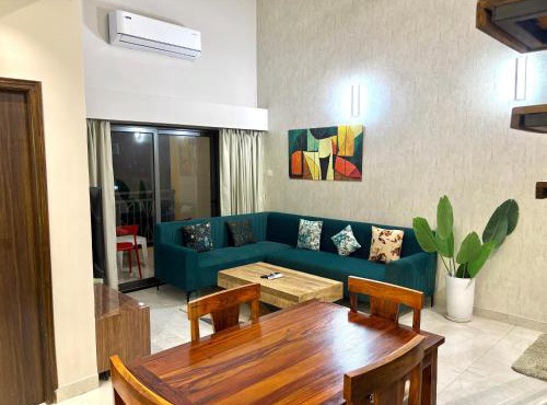 Exclusive Family 2BHK Duplex with Pool & Balcony near Beach