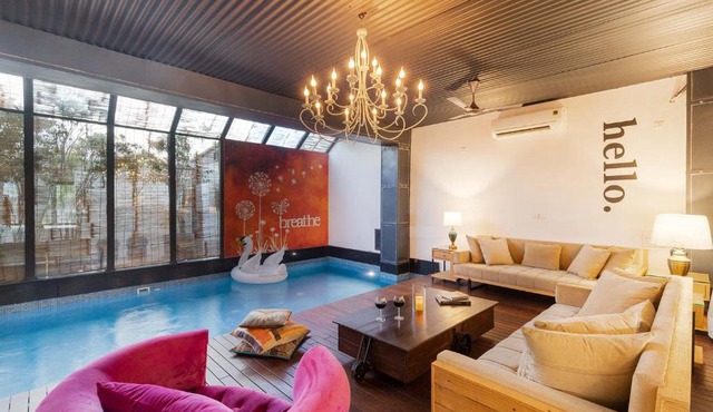StayVista's The Barn House - Farm-View Villa with with bonfire, Indoor Pool & Bar