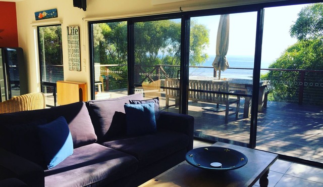 This luxury beachfront home shares the sand dune with Little Penguins in Emu Bay