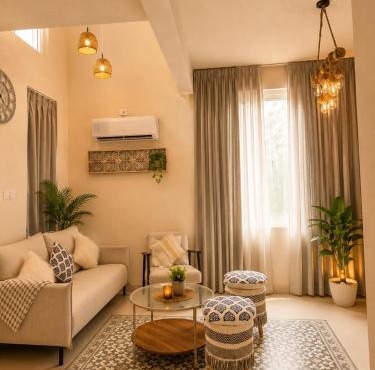 Boho 3bhk - clay and stone nandi with pool