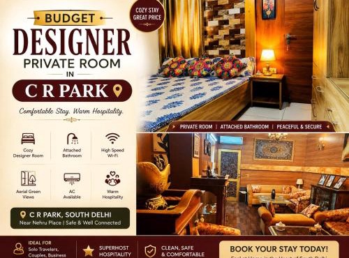 Budget Designer Private Room in CR Park